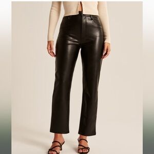 Abercrombie and Fitch Curve Love Ankle Straight Ultra High Rise Faux Leather